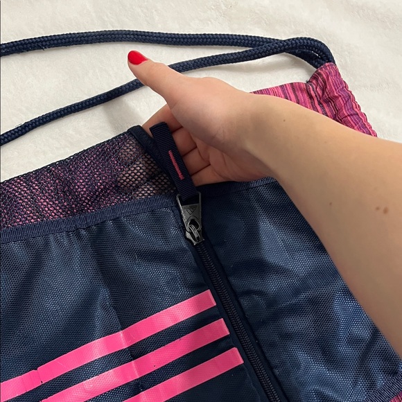Adidas Navy and Pink Drawstring Backpack - Picture 4 of 7